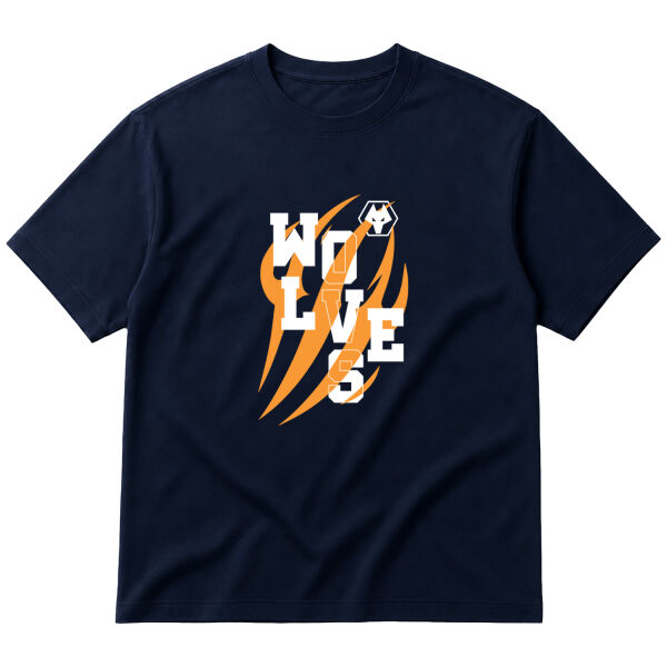 Wolverhampton Tear Oversize Tişört S - İndigo Mavisi