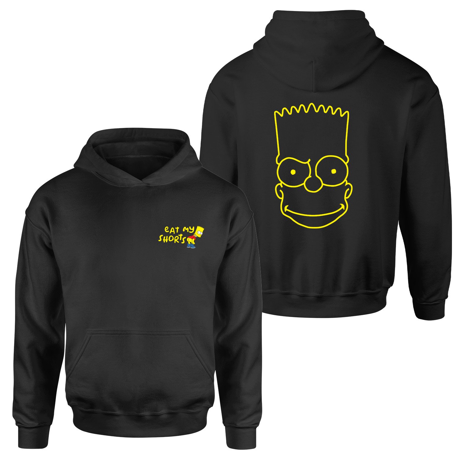 Eat My Shorts Bart Simpson Hoodie XL - Siyah