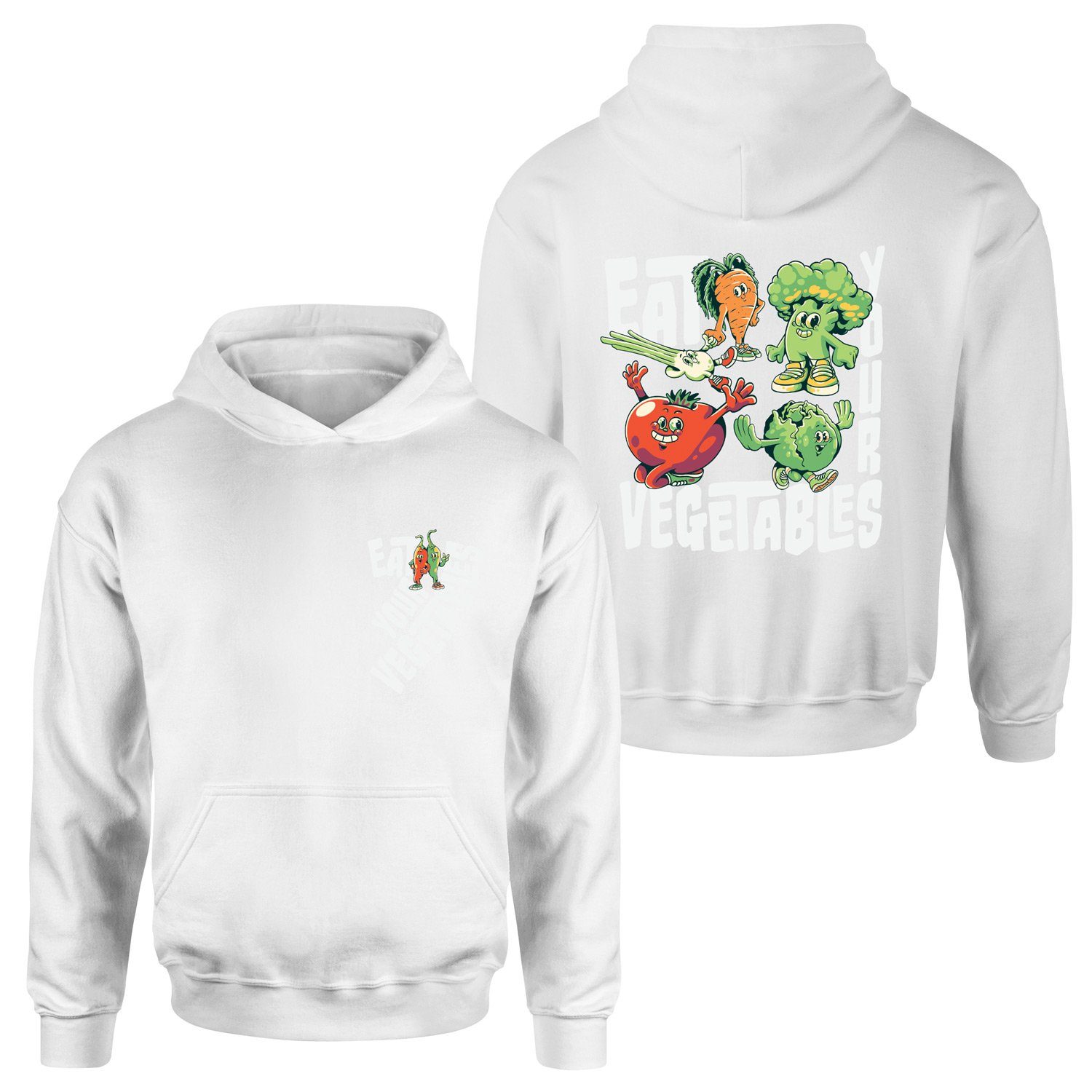 Eat Your Vegetables Hoodie XL - Beyaz