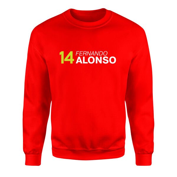 Fernando Alonso 14 Sweatshirt M - Kırmızı
