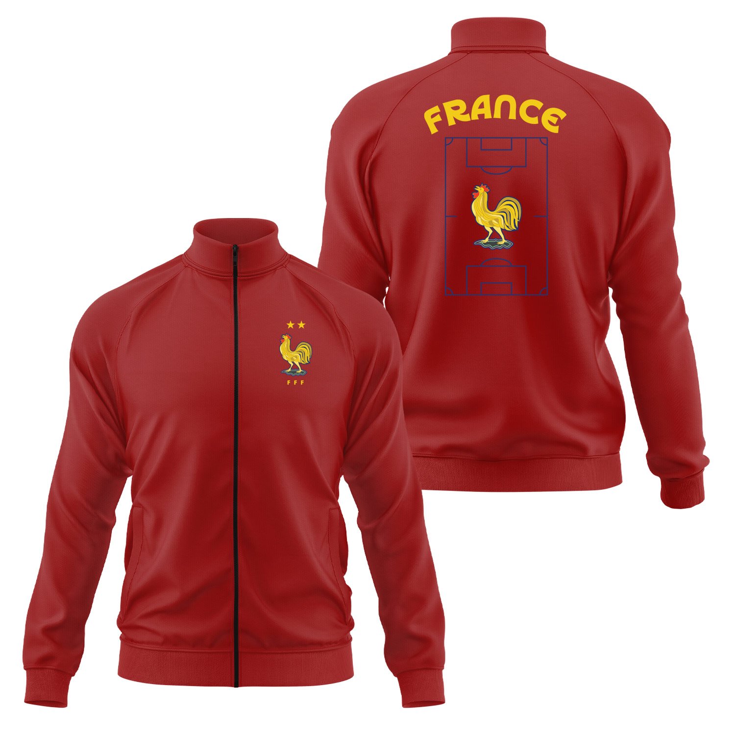 Fransa Dünya Kupası 2026 Fermuarlı Sweatshirt XXL - Kırmızı