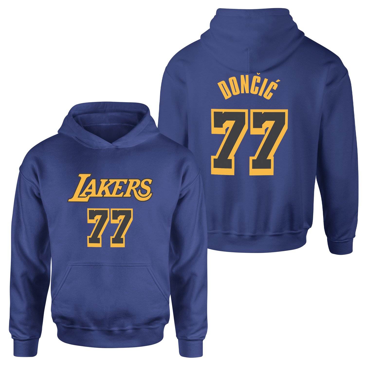 Luka Doncic 77 Lakers Black Hoodie L - İndigo Mavisi