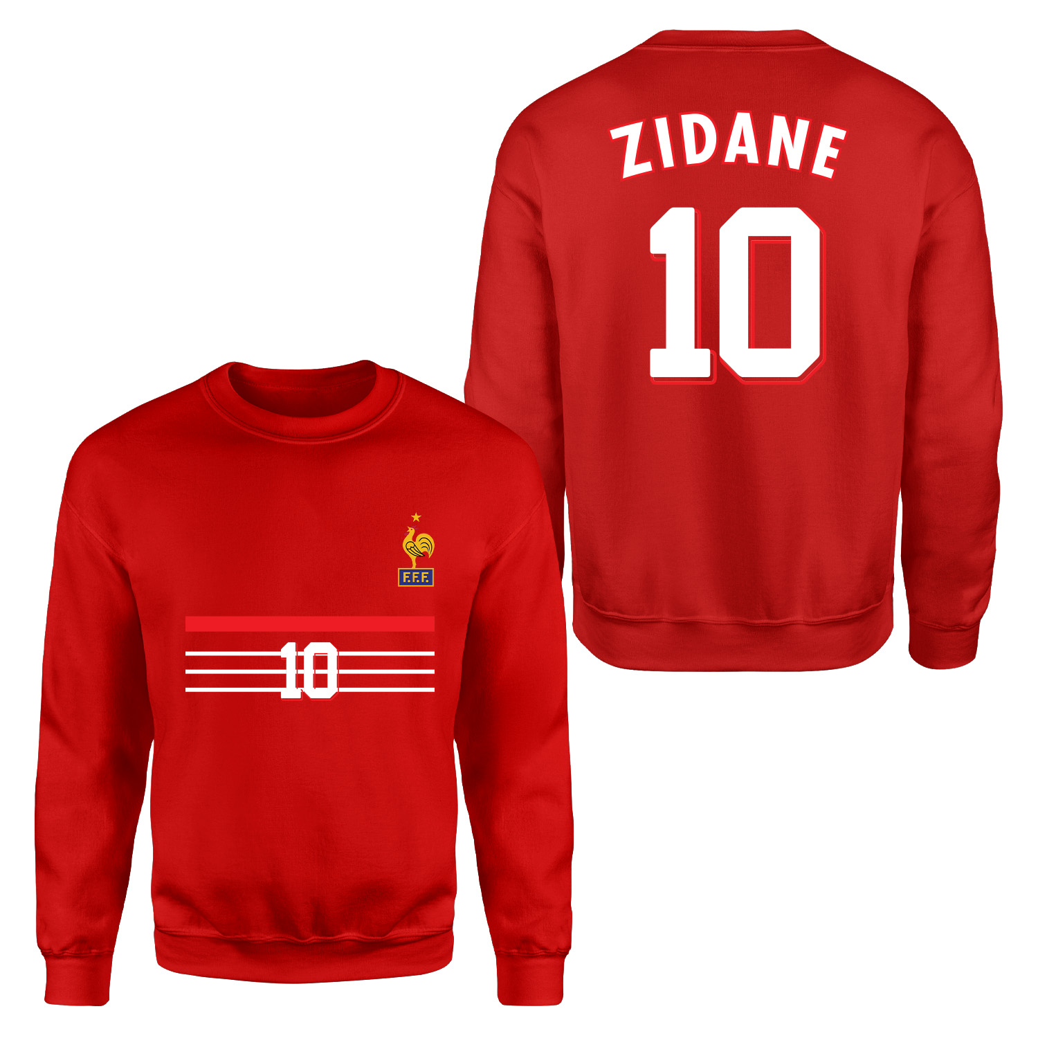Zinedine Zidane 98 Fransa Sweatshirt M - Kırmızı