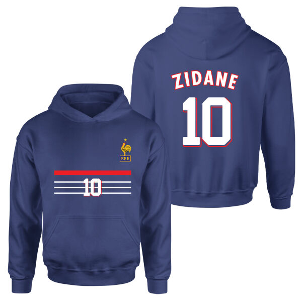 Zinedine Zidane 98 Fransa Hoodie XL - İndigo Mavisi