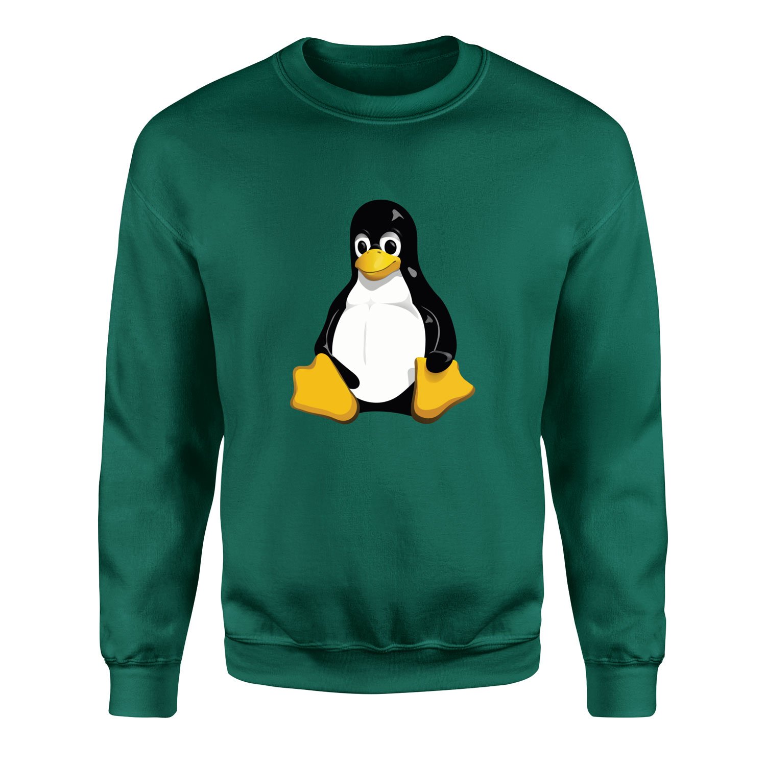 Linux Tux Sweatshirt XL - Nefti Yeşili