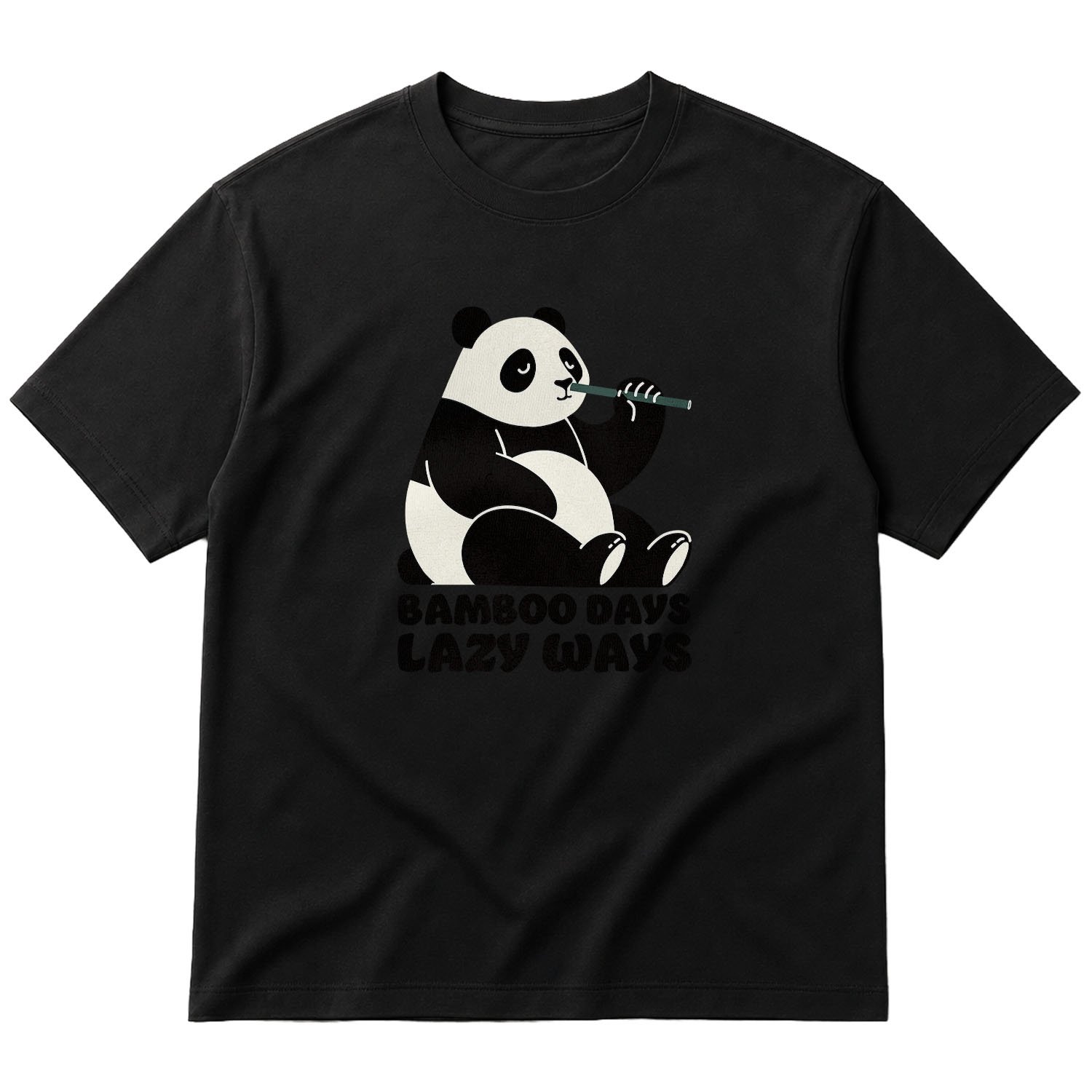 Bamboo Days Lazy Ways Oversize Tişört S - Siyah