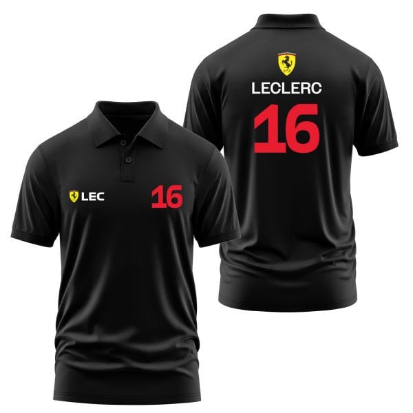 Charles Leclerc 16 Driver Basic Polo Tişört