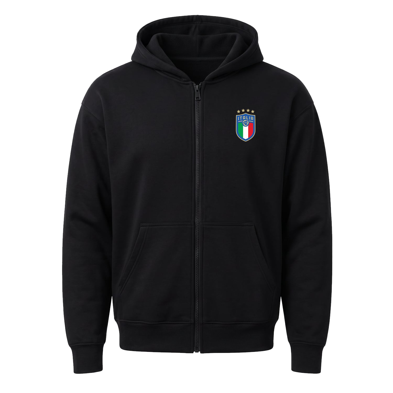 Italia Fermuarlı Kapüşonlu Sweatshirt
