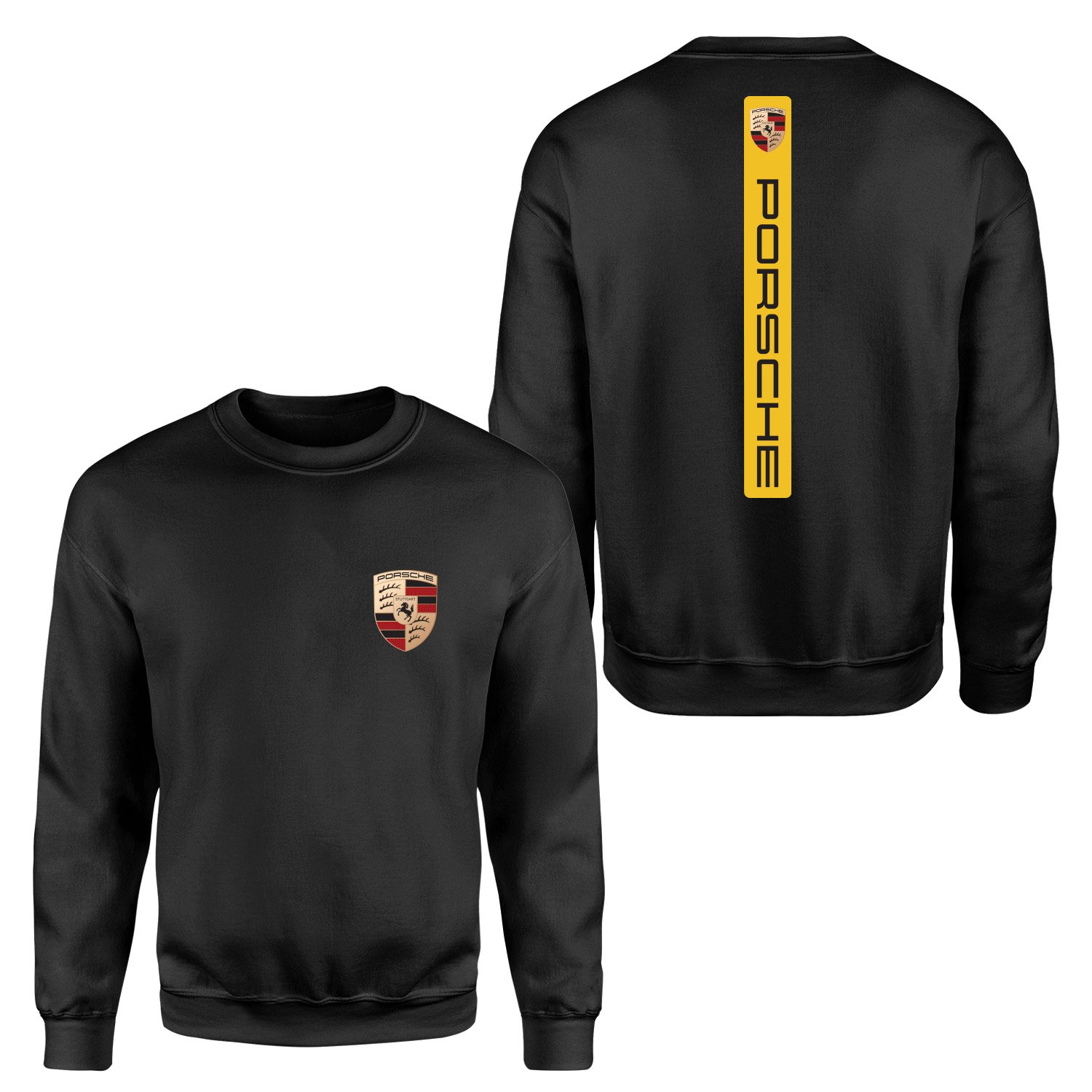 Porsche V Graphic Racing Yellow Sweatshirt M - Siyah