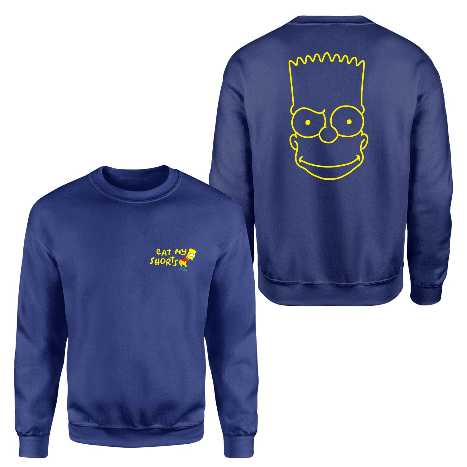 Eat My Shorts Bart Simpson Sweatshirt XXL - İndigo Mavisi