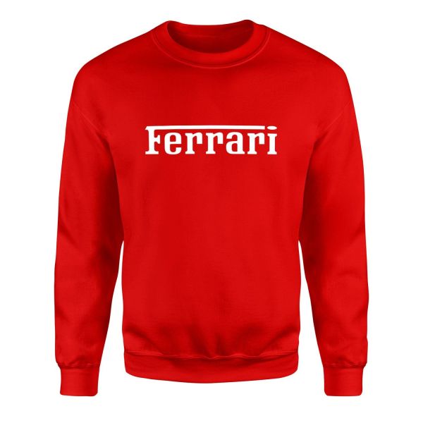 Ferrari White Sweatshirt M - Kırmızı