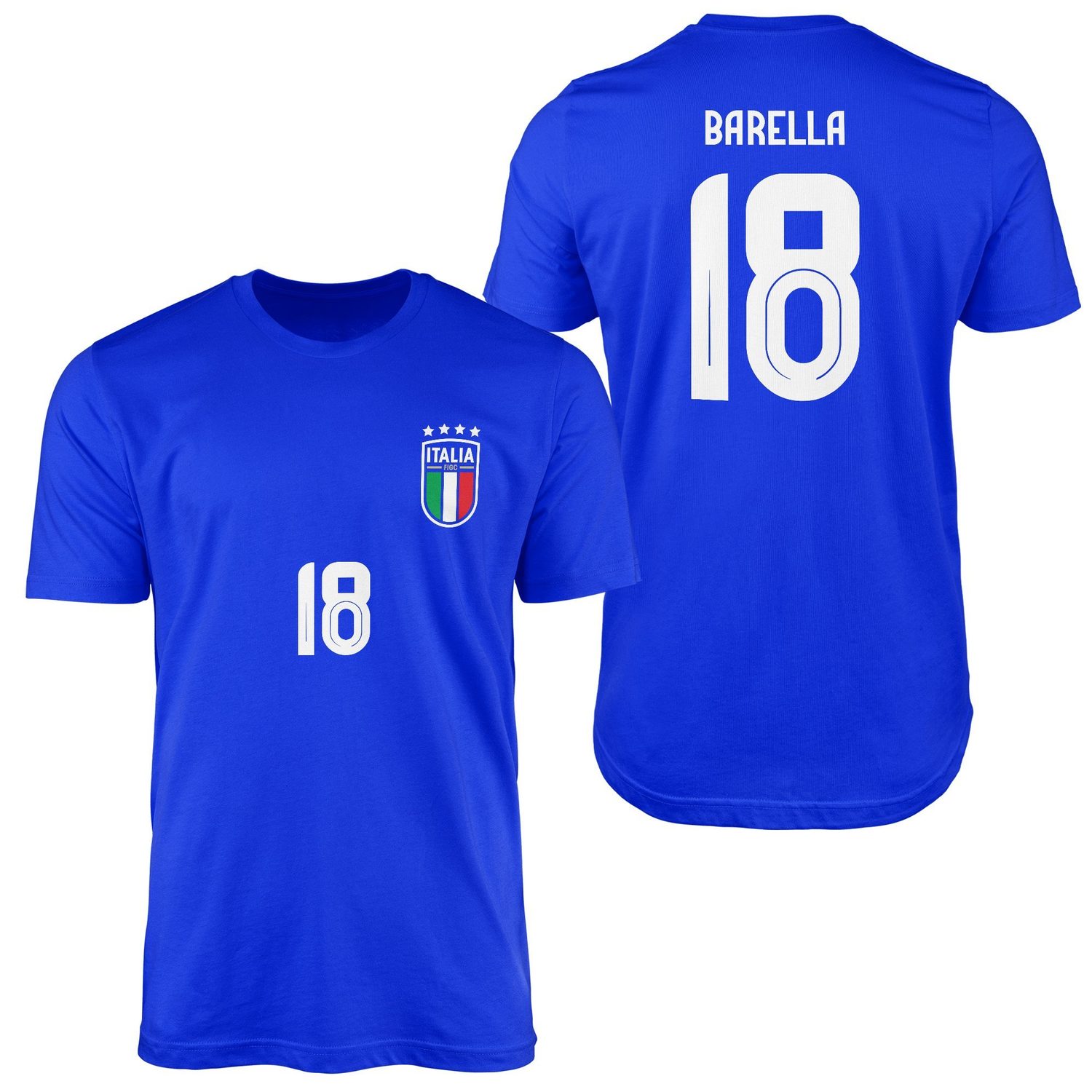 Nicolo Barella | İtalya 24 Forma Tişört L - Mavi