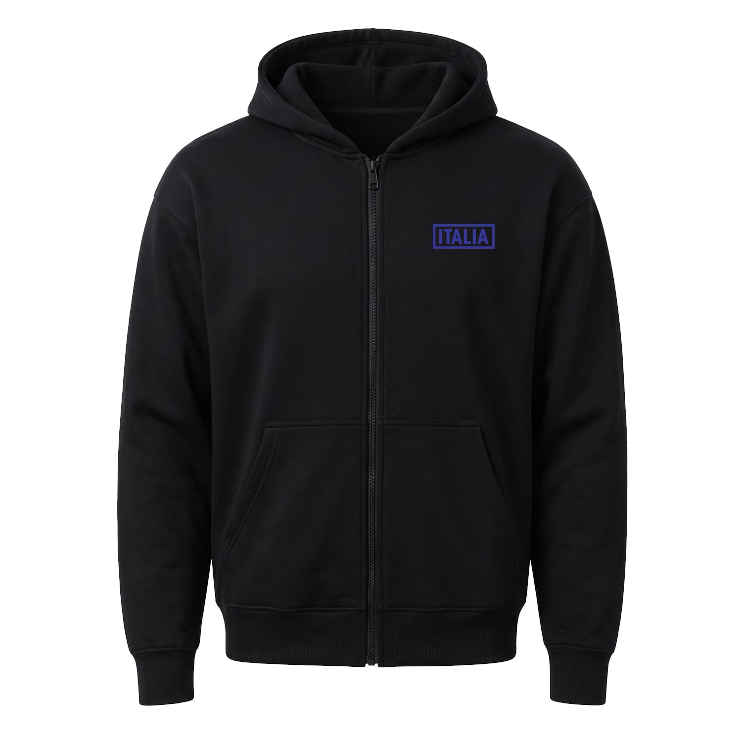 Italia Fermuarlı Kapüşonlu Sweatshirt