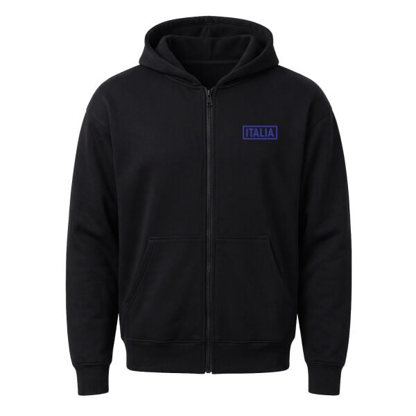 Italia Fermuarlı Kapüşonlu Sweatshirt