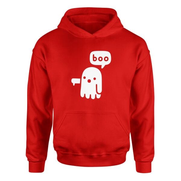 Boo! Hoodie XL - Kırmızı | OUTLET