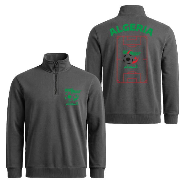 Cezayir Dünya Kupası 2026 Yarım Fermuarlı Sweatshirt L - Füme