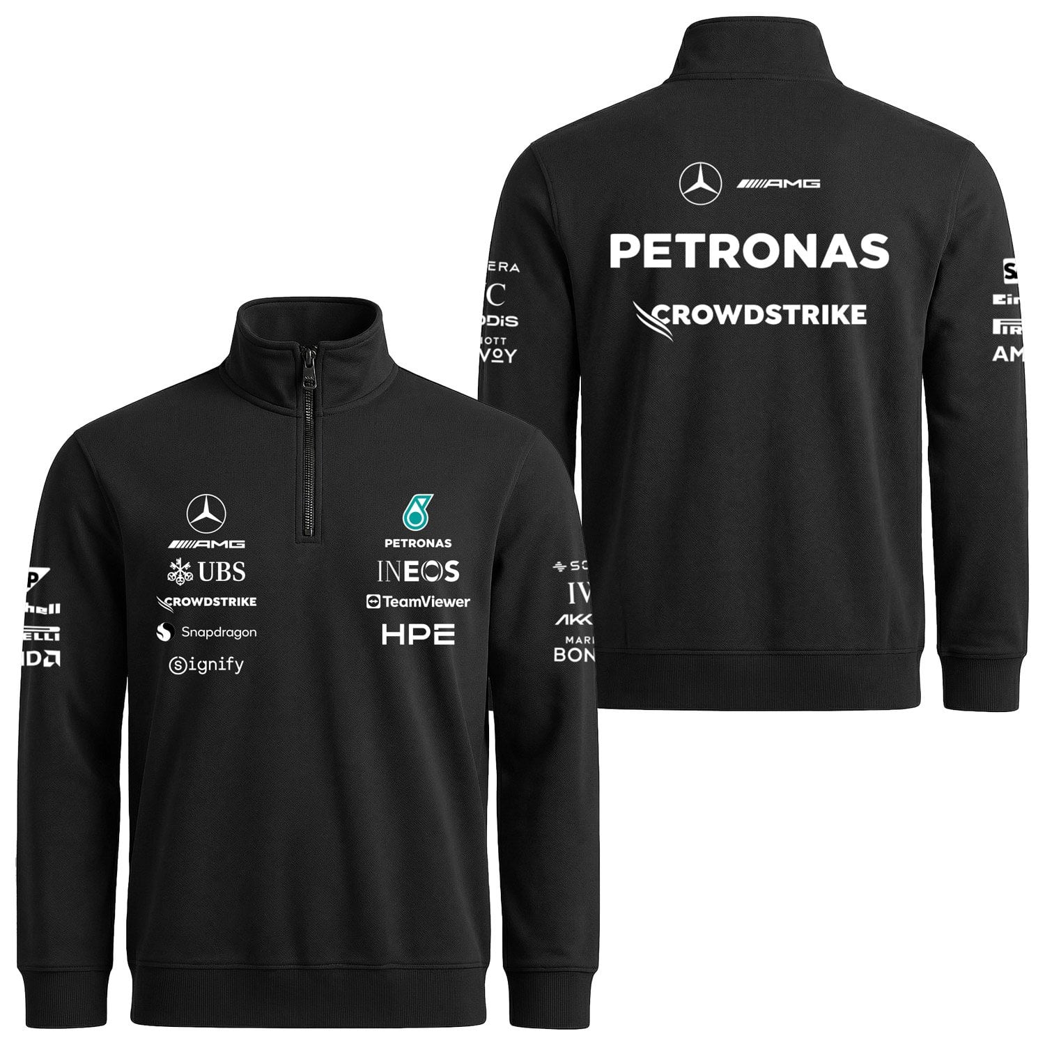 Mercedes AMG Petronas 2026 Teamline Yarım Fermuarlı Sweatshirt L - Siyah | OUTLET