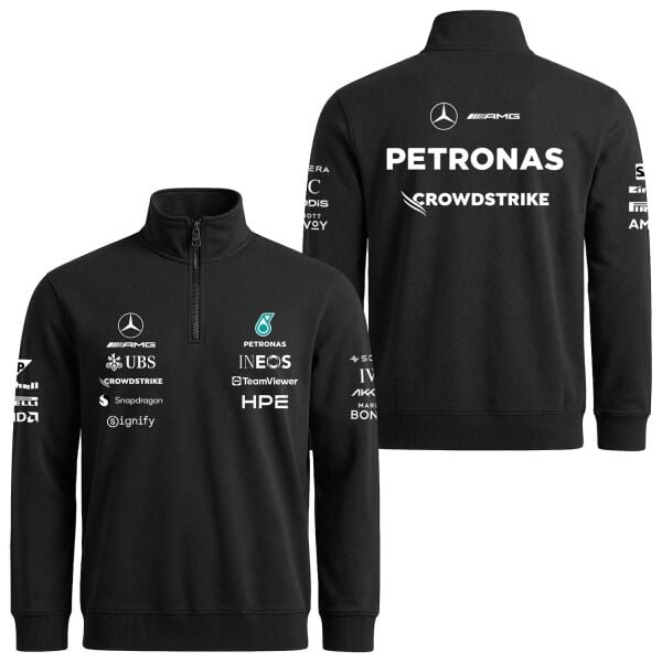 Mercedes AMG Petronas 2026 Teamline Yarım Fermuarlı Sweatshirt L - Siyah | OUTLET