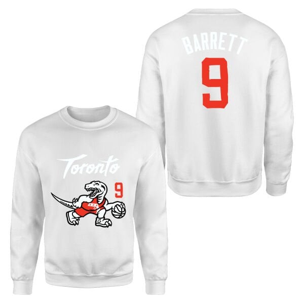 RJ Barrett 9 City Edition Raptors Sweatshirt L - Beyaz