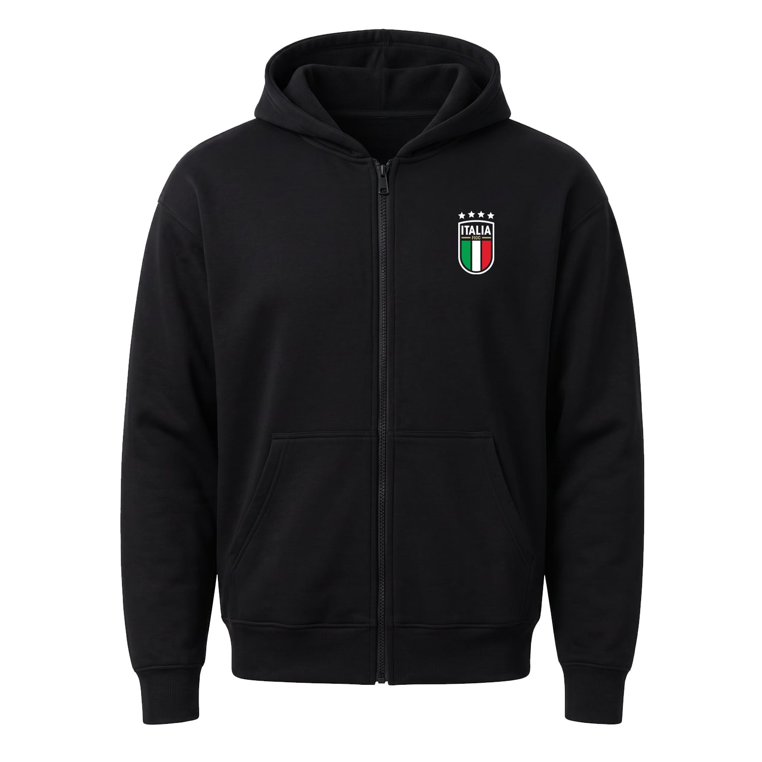 Italia Azzurri Fermuarlı Kapüşonlu Sweatshirt
