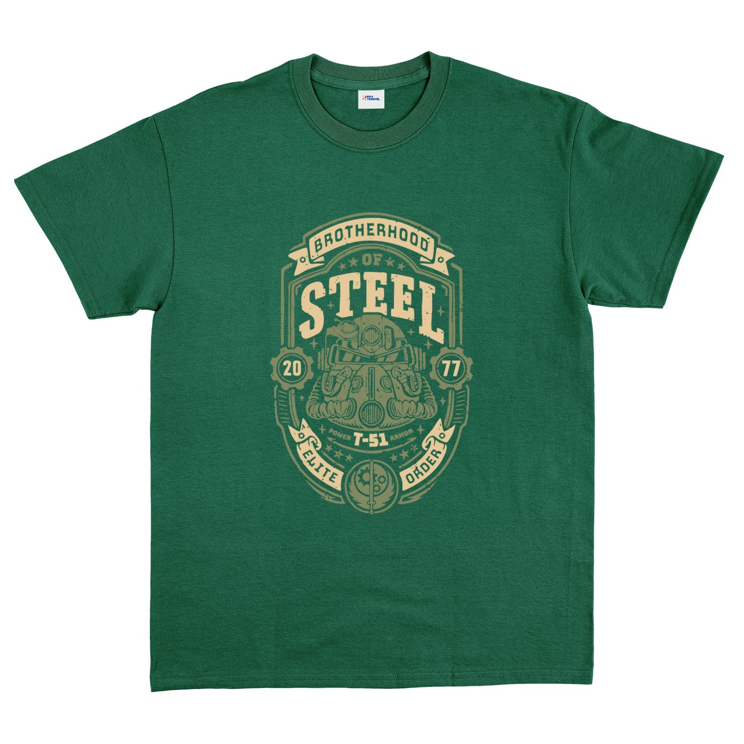 Brotherhood of Steel Grunge Tişört XL - Nefti Yeşili