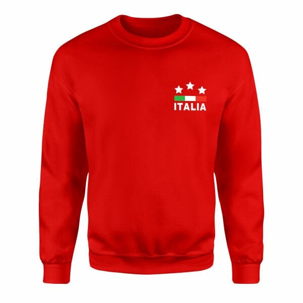 İtalya Sweatshirt S - Kırmızı