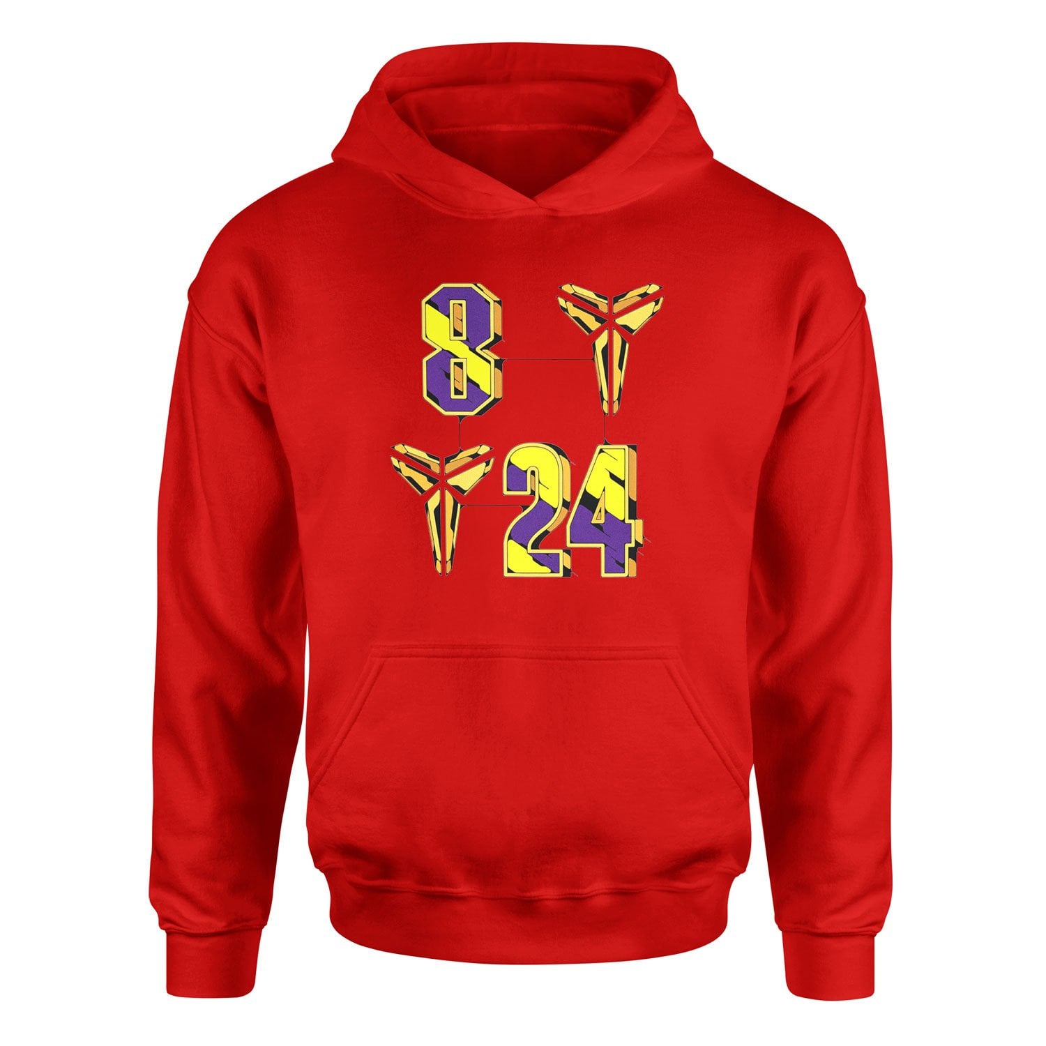 8-24 Kobe Bryant Hoodie S - Kırmızı