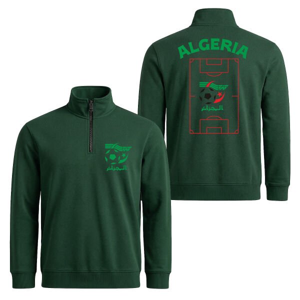 Cezayir Dünya Kupası 2026 Yarım Fermuarlı Sweatshirt M - Nefti Yeşili