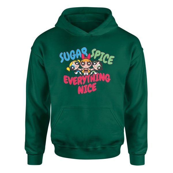 Sugar, Spice & Everything Nice Hoodie XXL - Nefti Yeşili