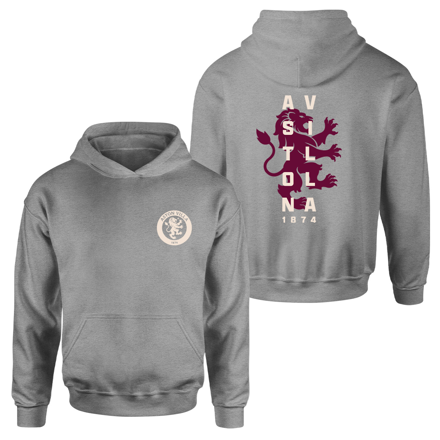 Aston Villa 1874 Heritage Hoodie XXL - Gri