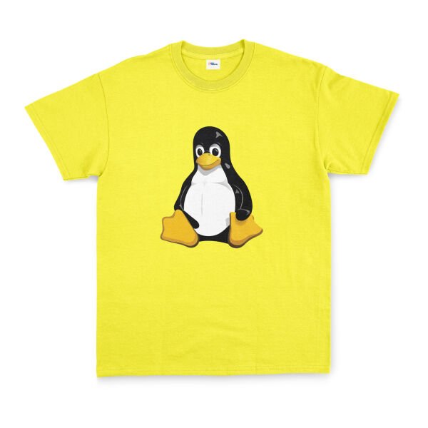 Linux Tux Tişört XXL - Sarı