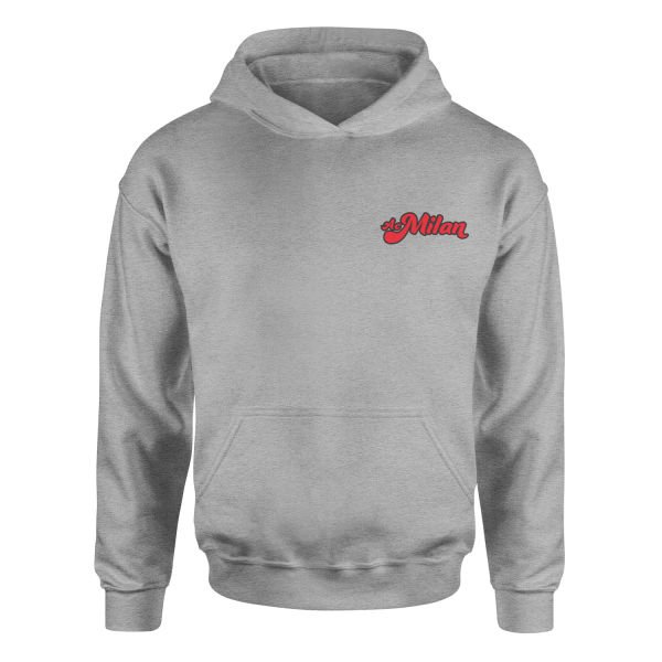 AC Milan Cursive Hoodie S - Gri