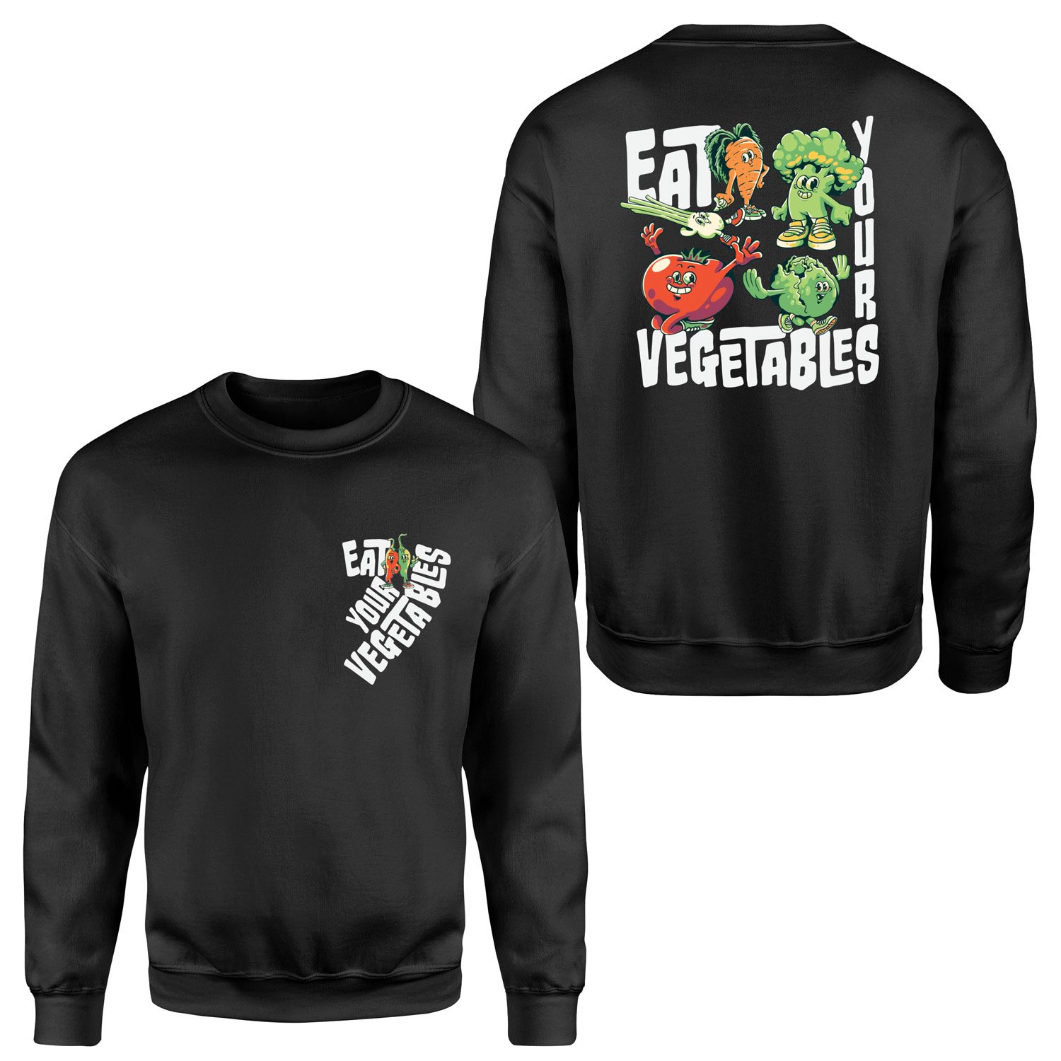 Eat Your Vegetables Sweatshirt M - Siyah