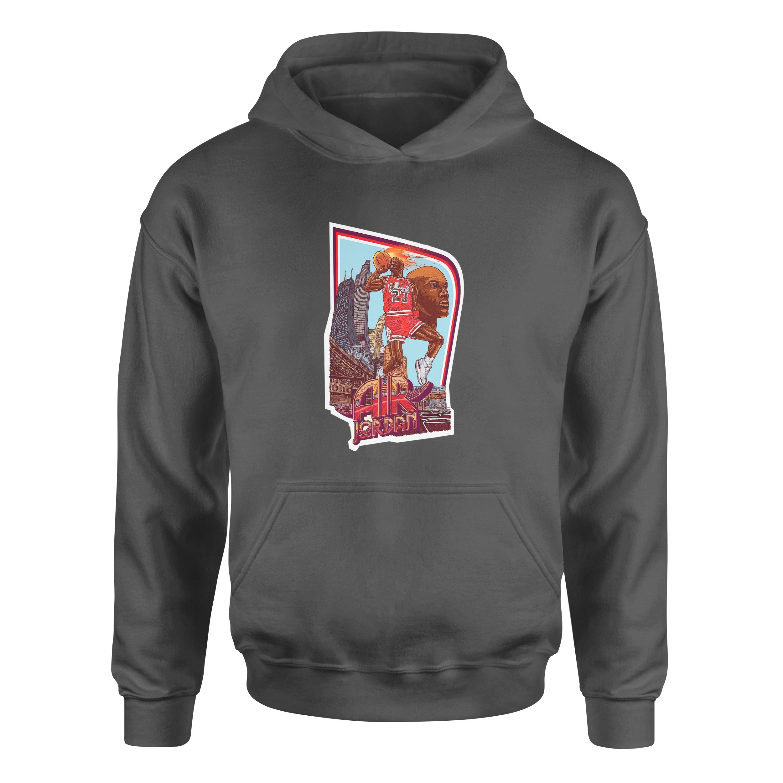 Air Jordan Print Hoodie M - Füme