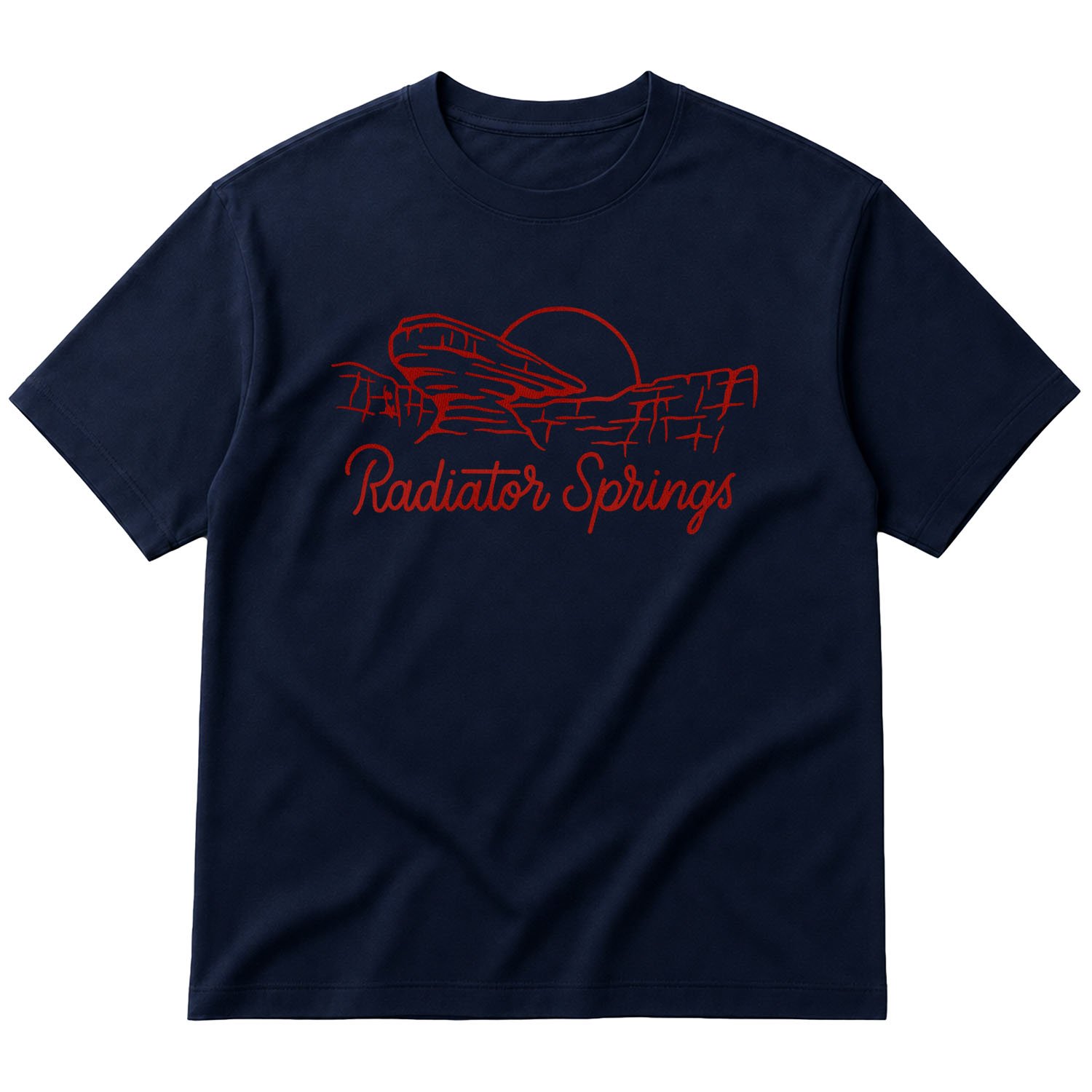 Radiator Springs Oversize Tişört XL - İndigo Mavisi