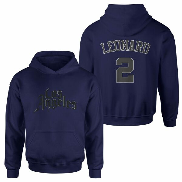 Kawhi Leonard Los Angeles Forma Hoodie S - İndigo Mavisi