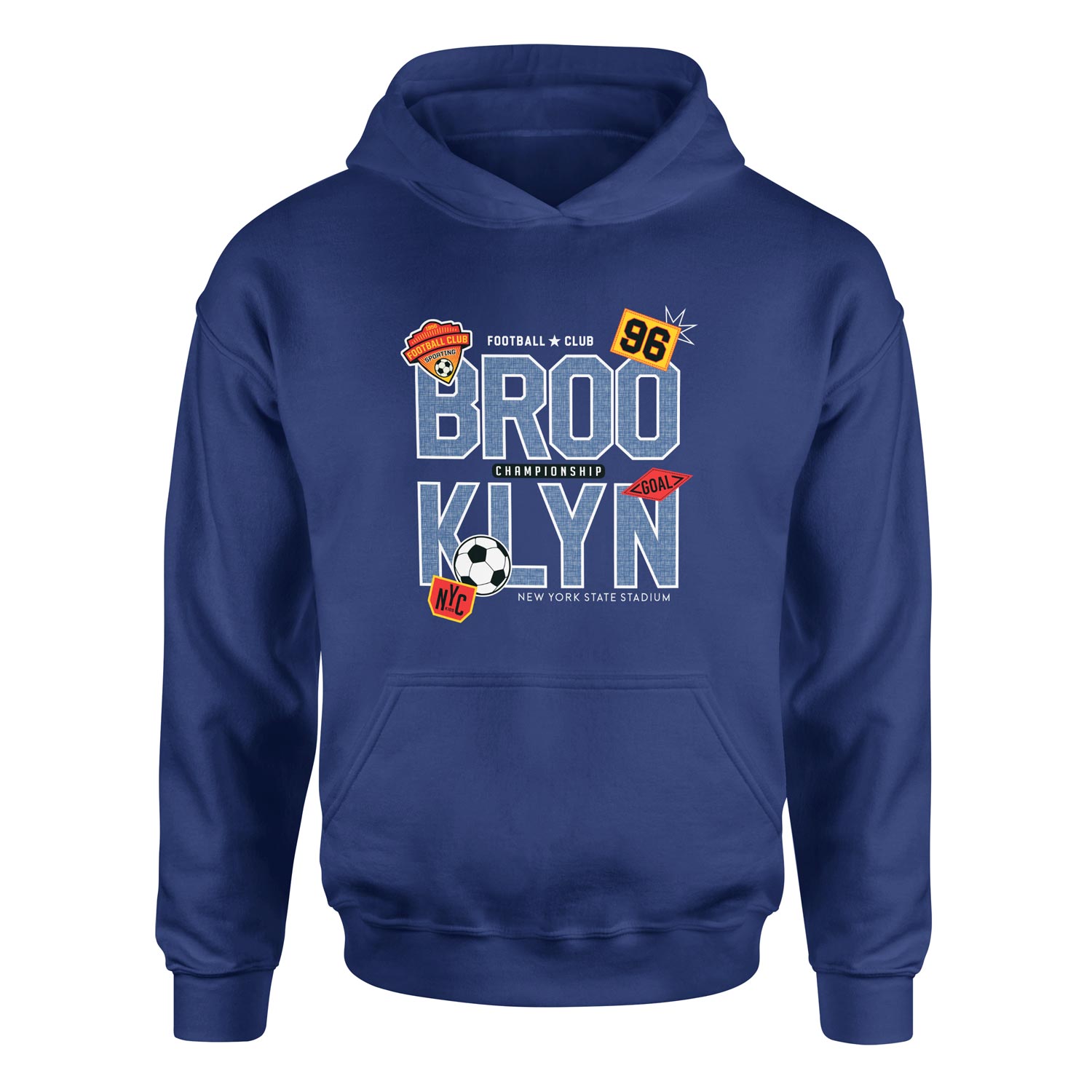 BROOKLYN 96 Championship Hoodie XL - İndigo Mavisi