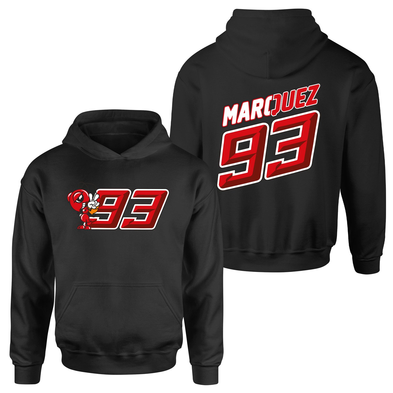 Marc Marquez 93 Hoodie L - Siyah