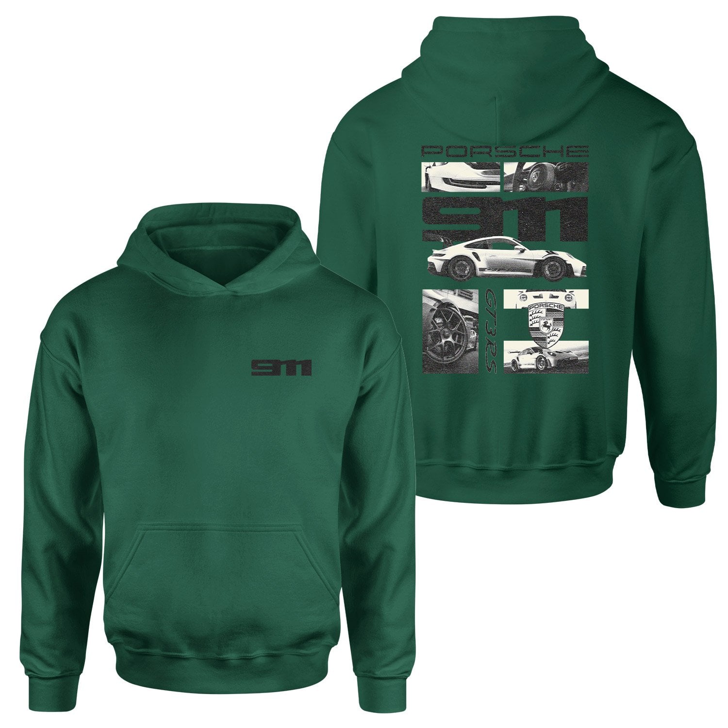 GT3 RS Grunge Hoodie XL - Nefti Yeşili