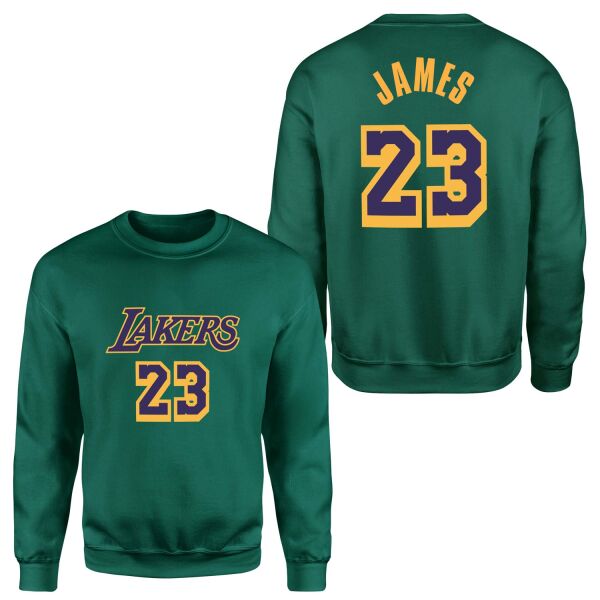 LeBron James 23 Lakers Sweatshirt M - Nefti Yeşili