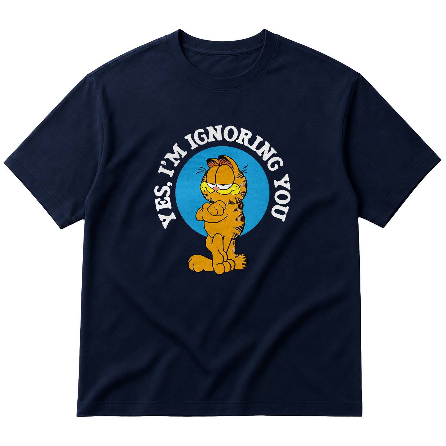 Yes, I’m Ignoring You | Garfield Oversize Tişört XL - İndigo Mavisi