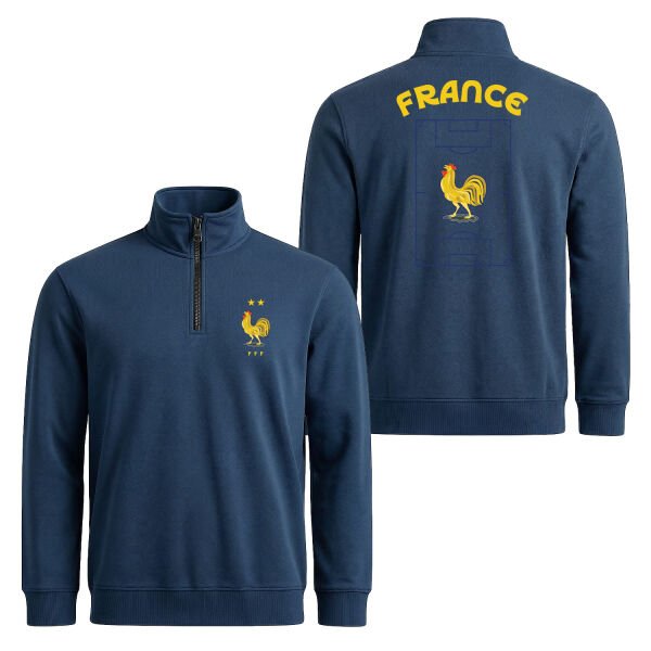 Fransa Dünya Kupası 2026 Yarım Fermuarlı Sweatshirt M - İndigo Mavisi