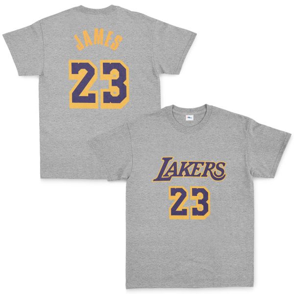 LeBron James 23 Lakers Tişört L - Gri