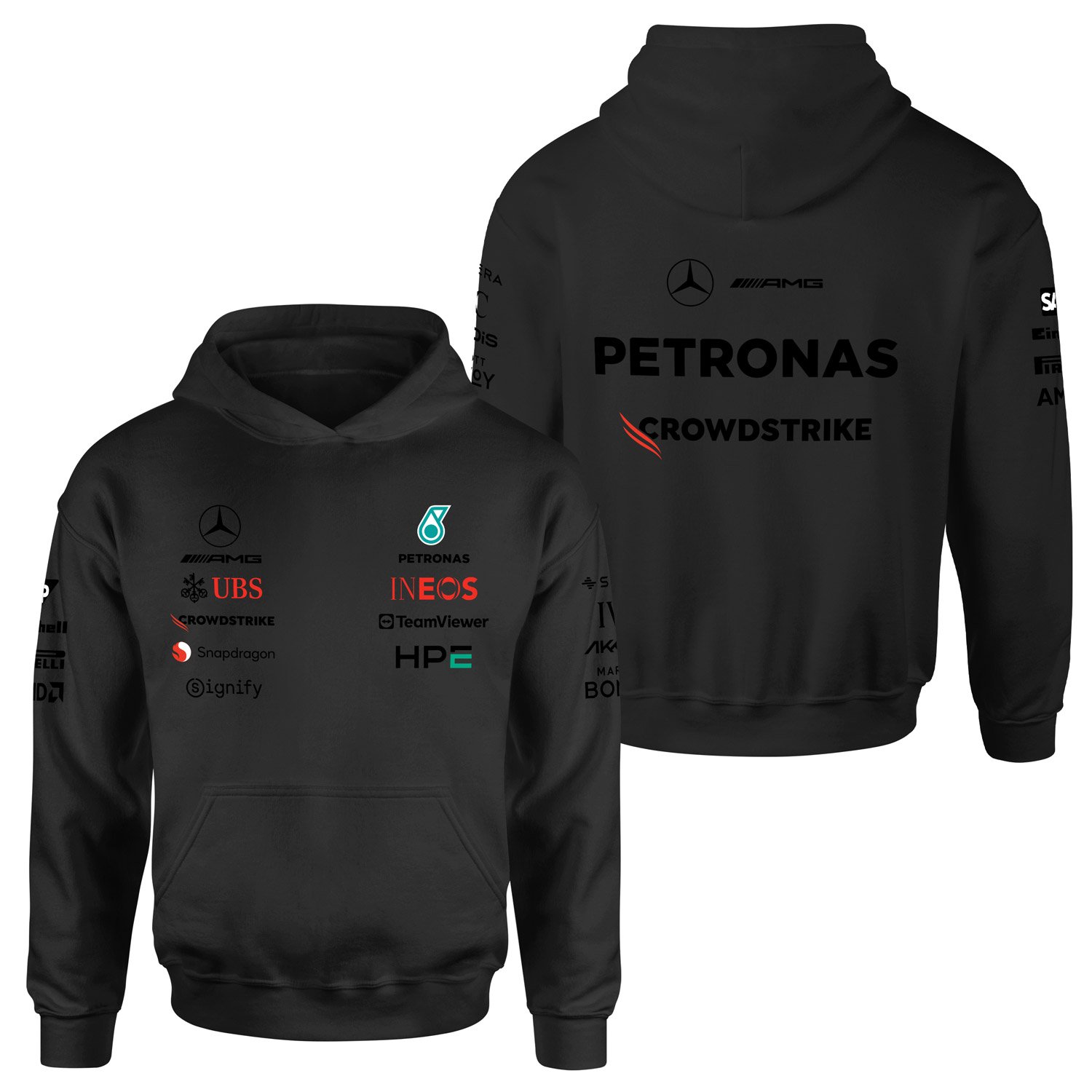 Mercedes AMG Petronas 2026 Teamline Hoodie S - Siyah