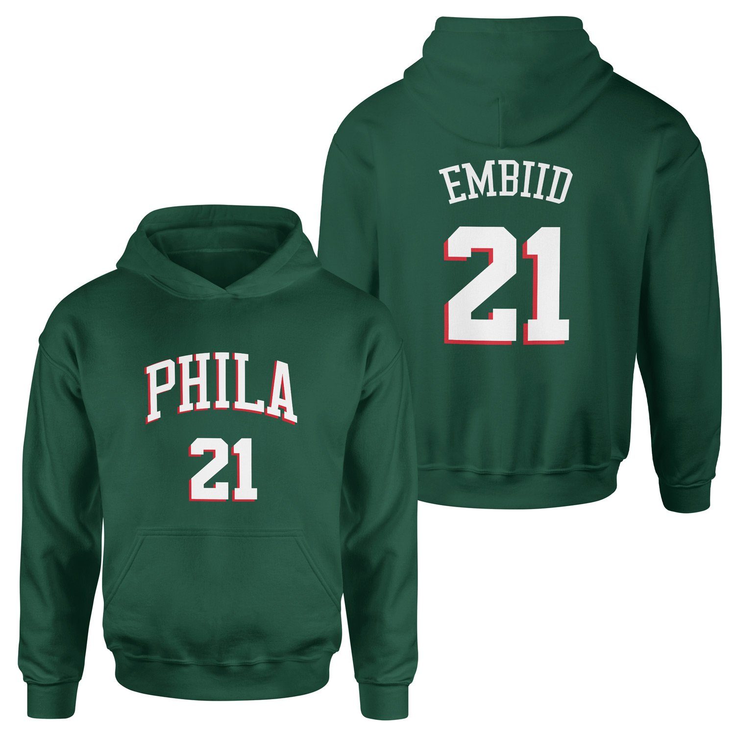 Joel Embiid Philadelphia Forma Hoodie S - Nefti Yeşili