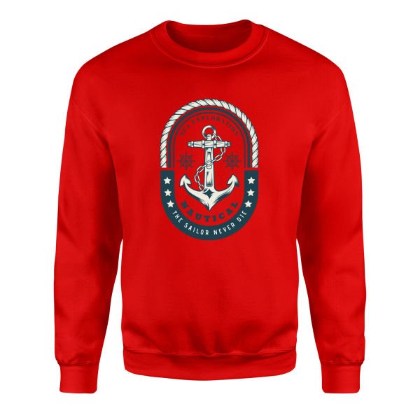 Nautical Sweatshirt XXL - Kırmızı