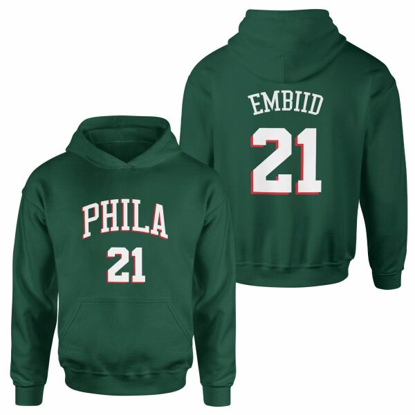 Joel Embiid Philadelphia Forma Hoodie L - Nefti Yeşili