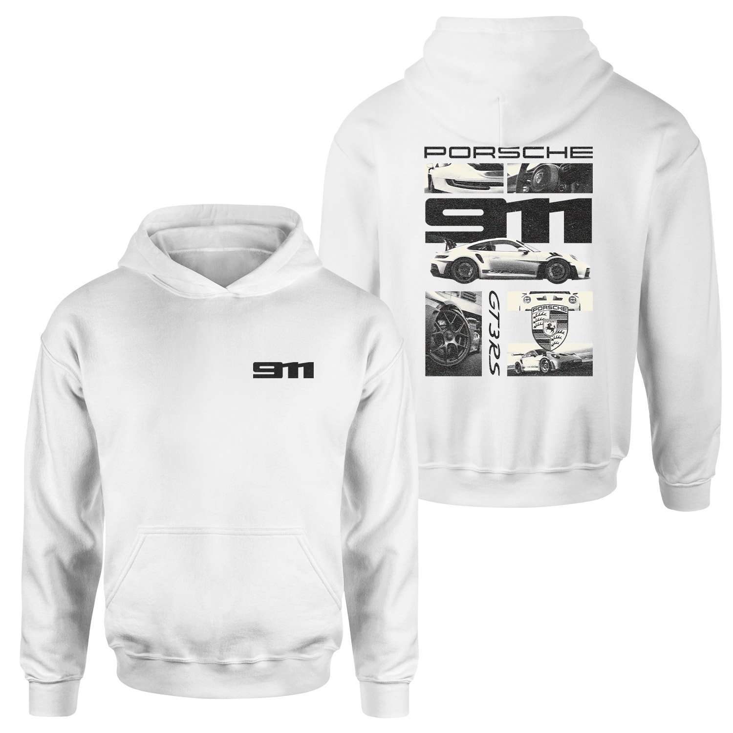 GT3 RS Grunge Hoodie S - Beyaz