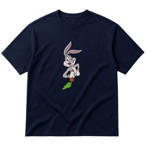 Bugs Bunny Splash Oversize Tişört M - İndigo Mavisi