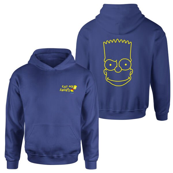 Eat My Shorts Bart Simpson Hoodie M - İndigo Mavisi